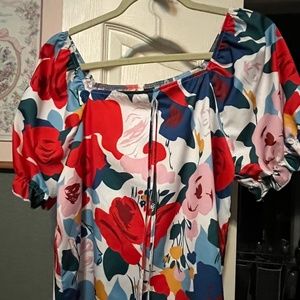 Shein Curve Satiny Puff sleeve top-Size OXL